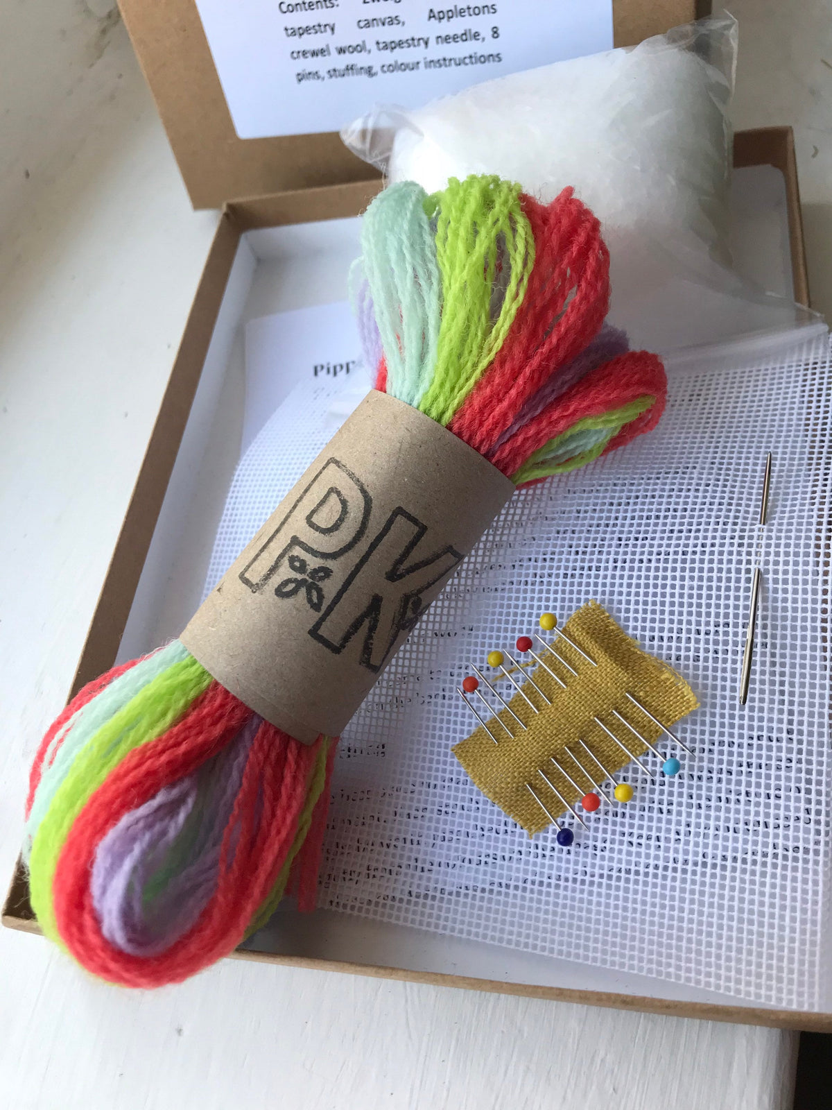 Bargello Needlepoint Pincushion Kit: Neon Wave Tapestry