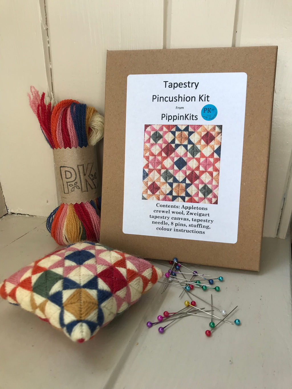 Needlepoint Pincushion Kit: Appletons Crewel Wool Tapestry
