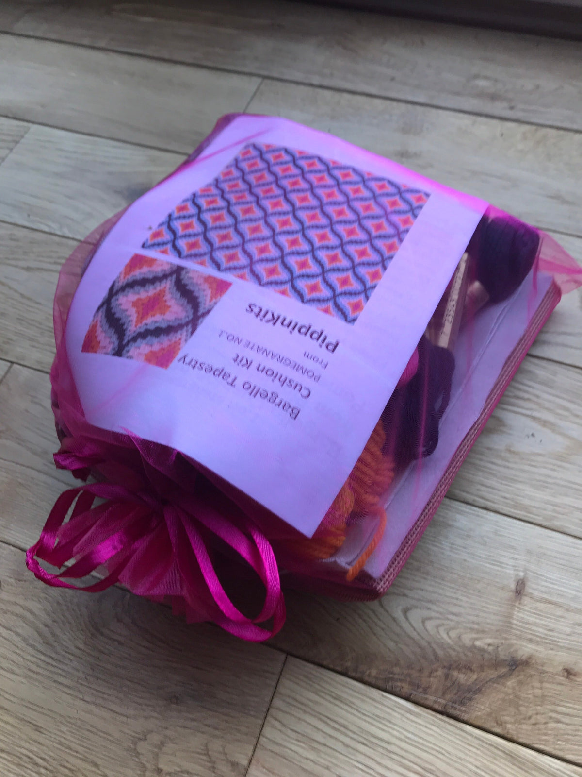 Bargello Needlepoint 14" Cushion Kit: Pomegranate Tapestry with Appletons Wool