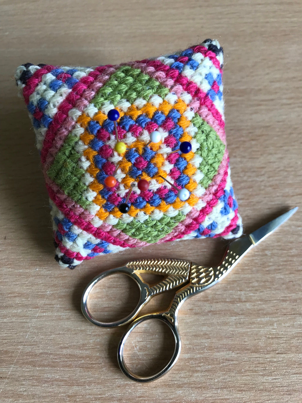 Pincushion Cross Stitch Kit, Needlepoint Kit, Embroidery Kit, Cross Stitch Pincushion Kit, Needlepoint Pincushion Kit
