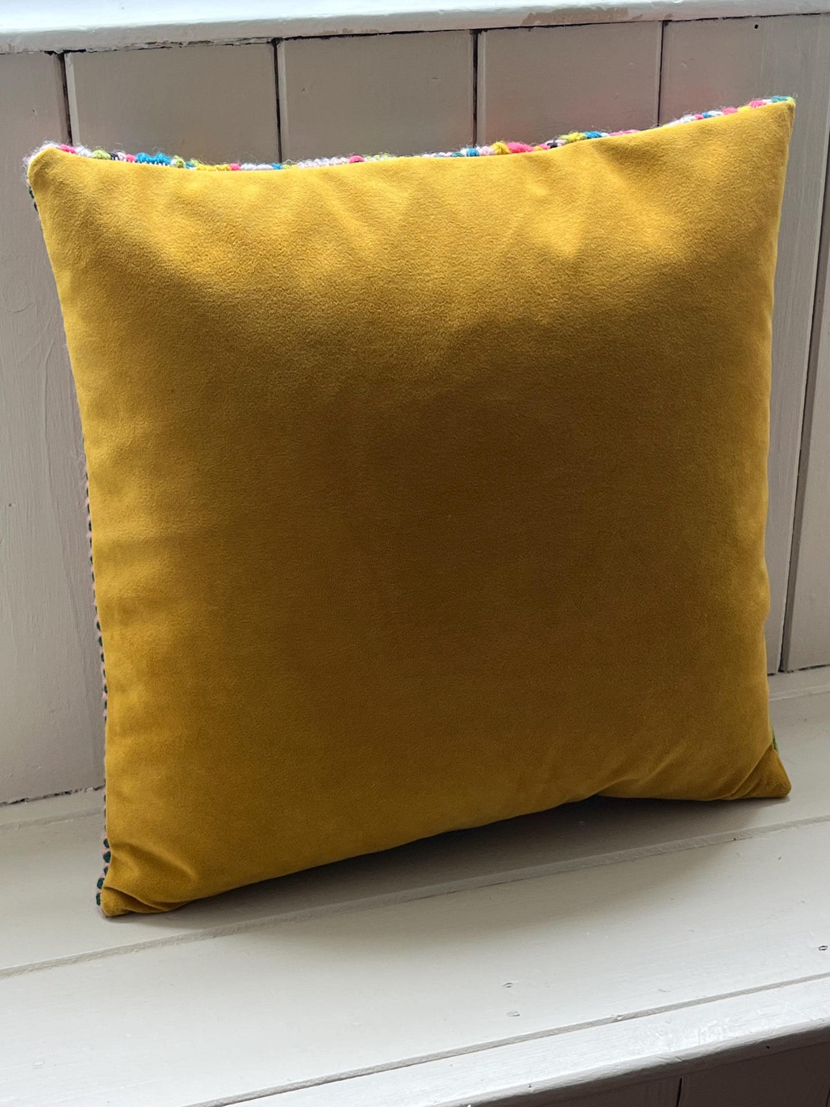 Needlepoint Cushion Kit: Stripey Sampler Design with Appletons Wool & Velvet