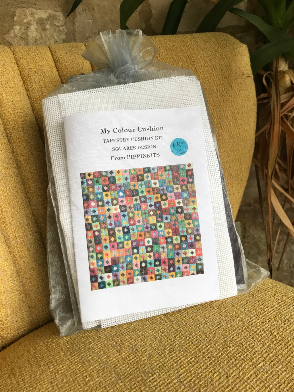 Tapestry 16" Cushion Kit: My Colour Squares with Appletons Wool & Velvet backing
