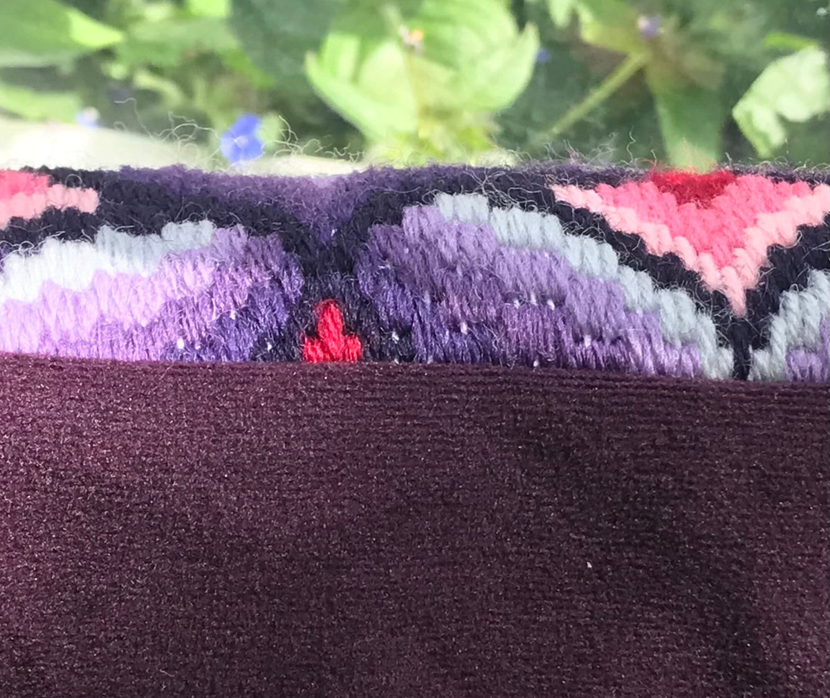 Bargello Needlepoint Cushion Kit: Appletons Wool, Velvet Backing (16")