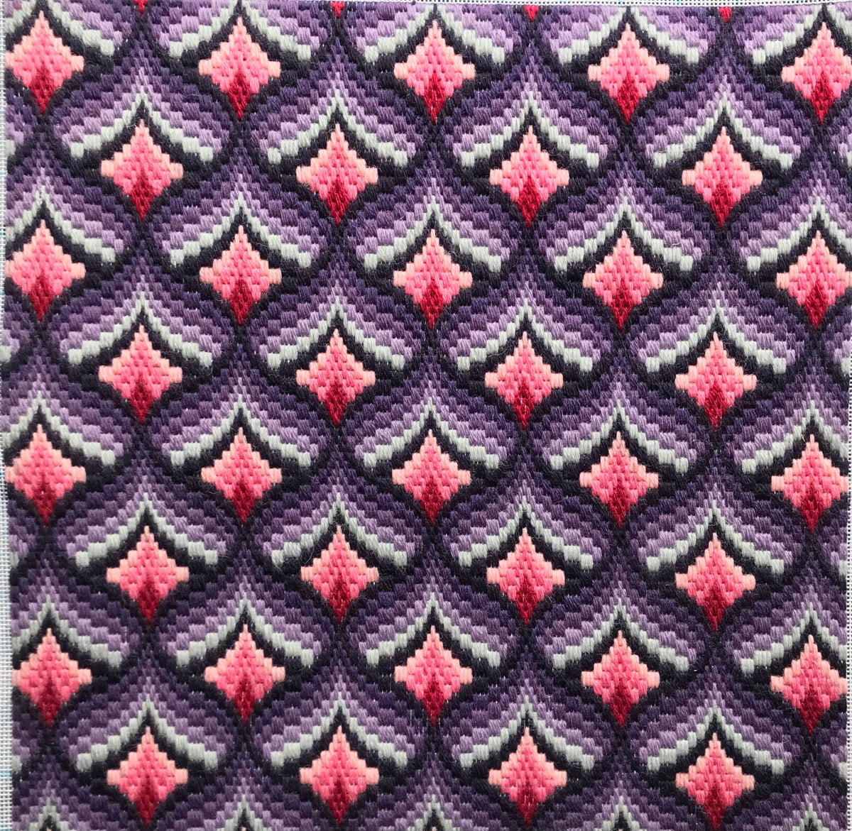 Bargello Needlepoint Cushion Kit: Appletons Wool, Velvet Backing (16")