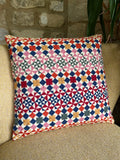 Geometric Needlepoint Pillow Kit: Quilt Style, Appletons Wool, Velvet Back