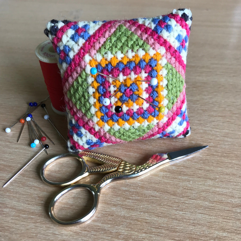 Pincushion Cross Stitch Kit, Needlepoint Kit, Embroidery Kit, Cross Stitch Pincushion Kit, Needlepoint Pincushion Kit