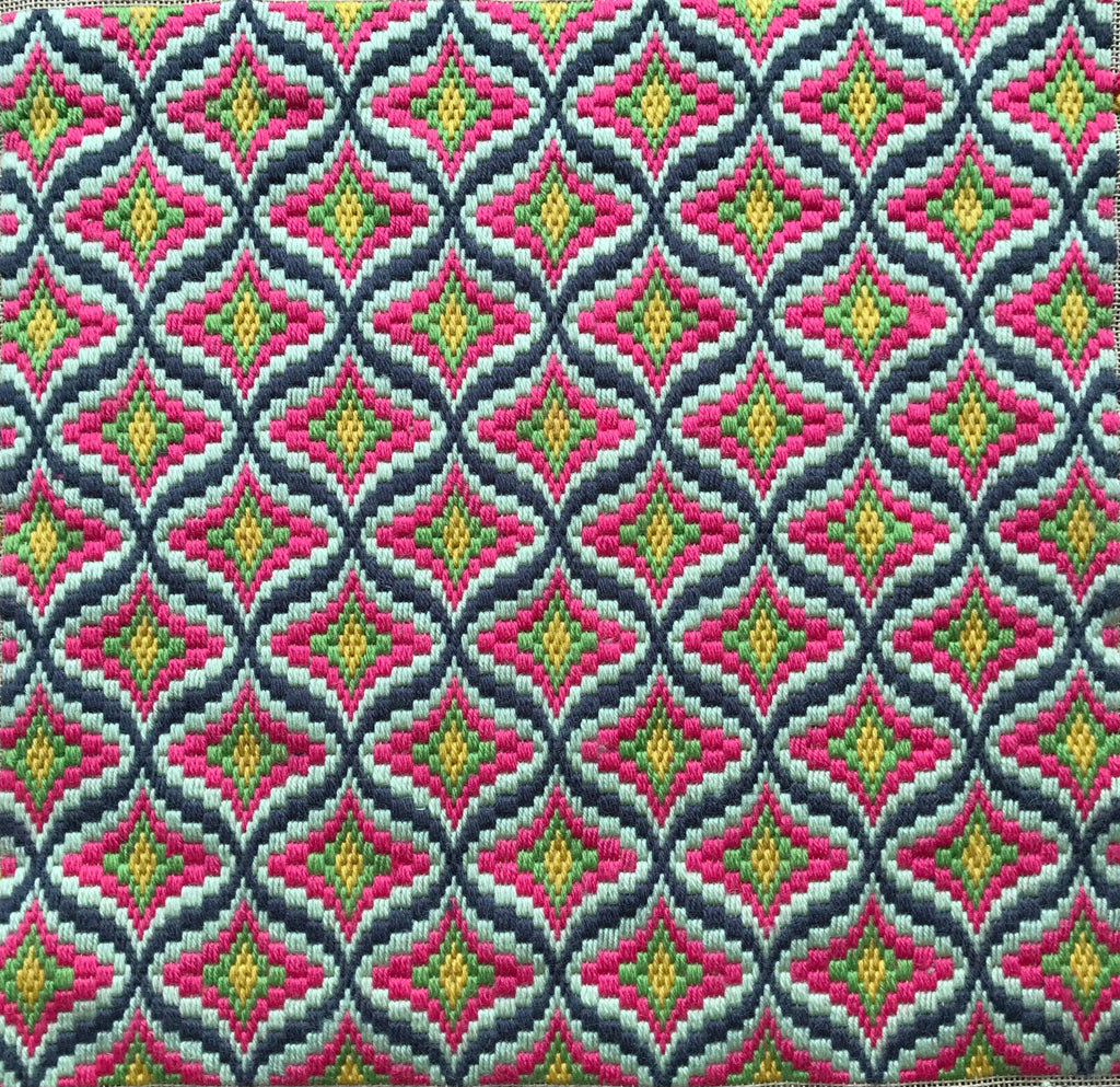 Bargello Needlepoint 14" Cushion Kit: Appletons Wool, Velvet Back (14”)