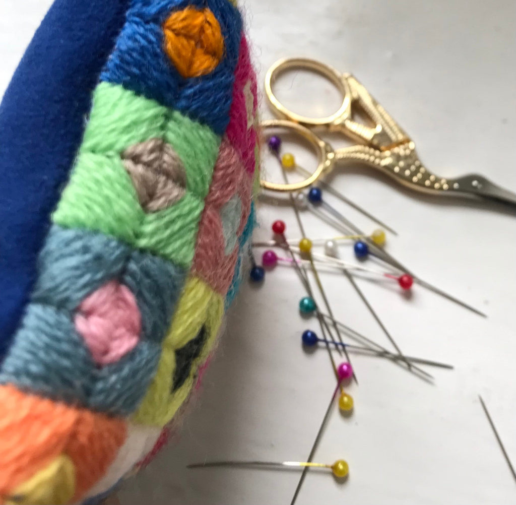 Needlepoint Pincushion Kit: Appletons Wool Tapestry, Zweigart Canvas