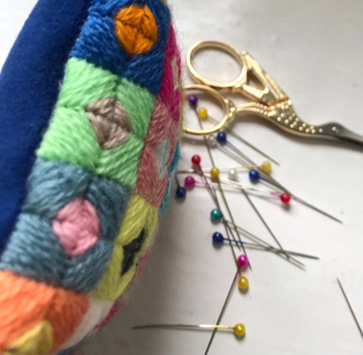Needlepoint Pincushion Kit: Appletons Wool Tapestry, Zweigart Canvas