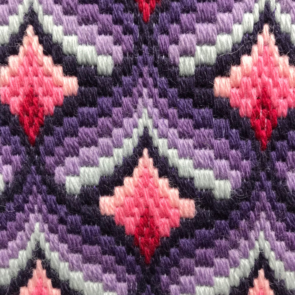 Bargello Needlepoint Cushion Kit: Appletons Wool, Velvet Backing (16")