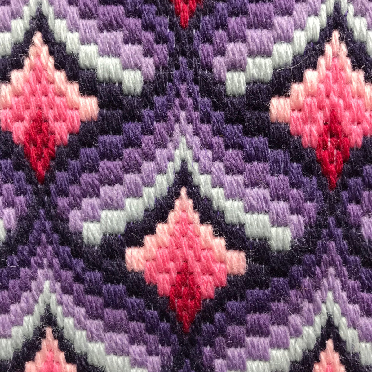 Bargello Needlepoint Cushion Kit: Appletons Wool, Velvet Backing (16")