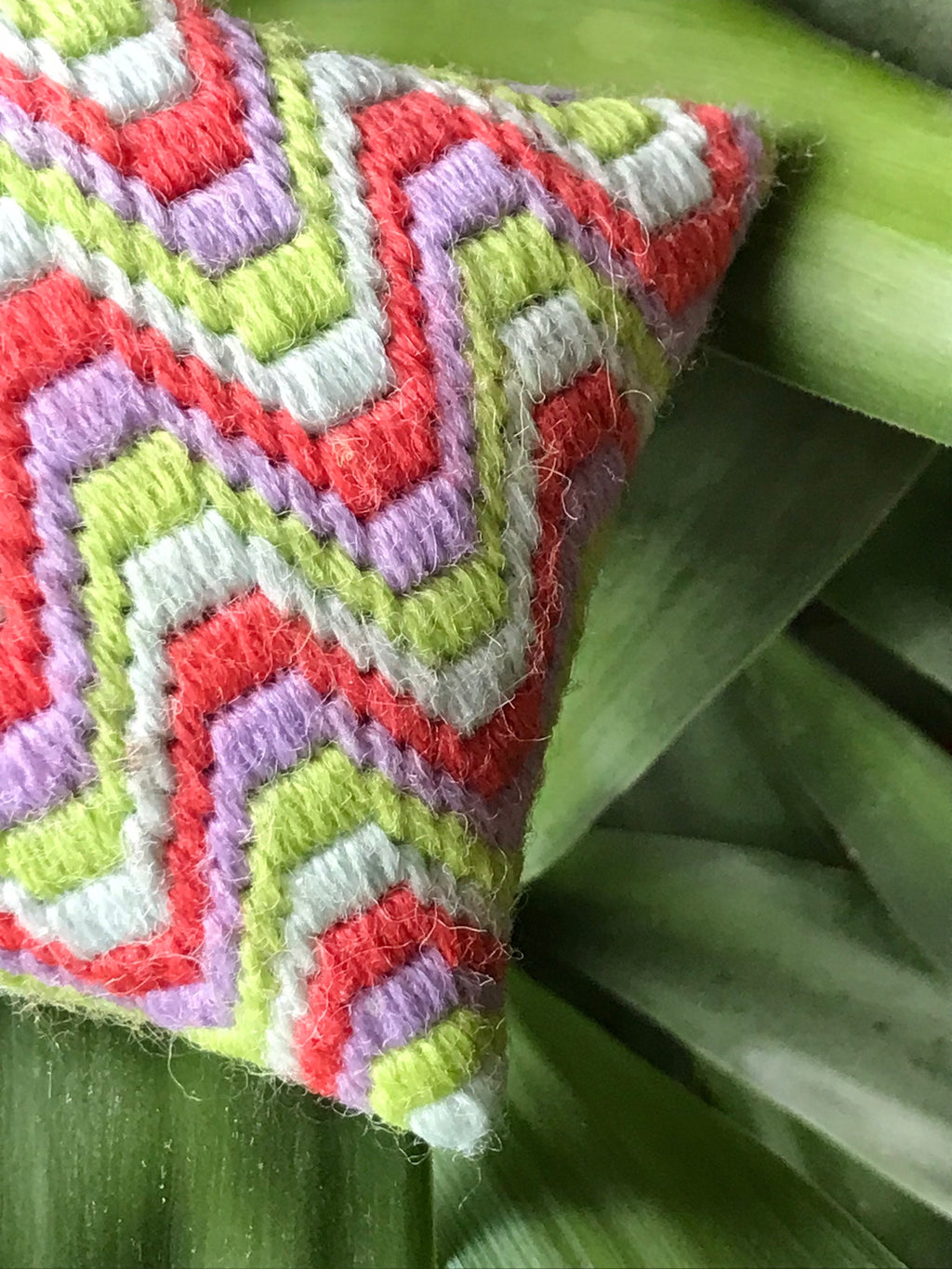 Bargello Needlepoint Pincushion Kit: Neon Wave Tapestry
