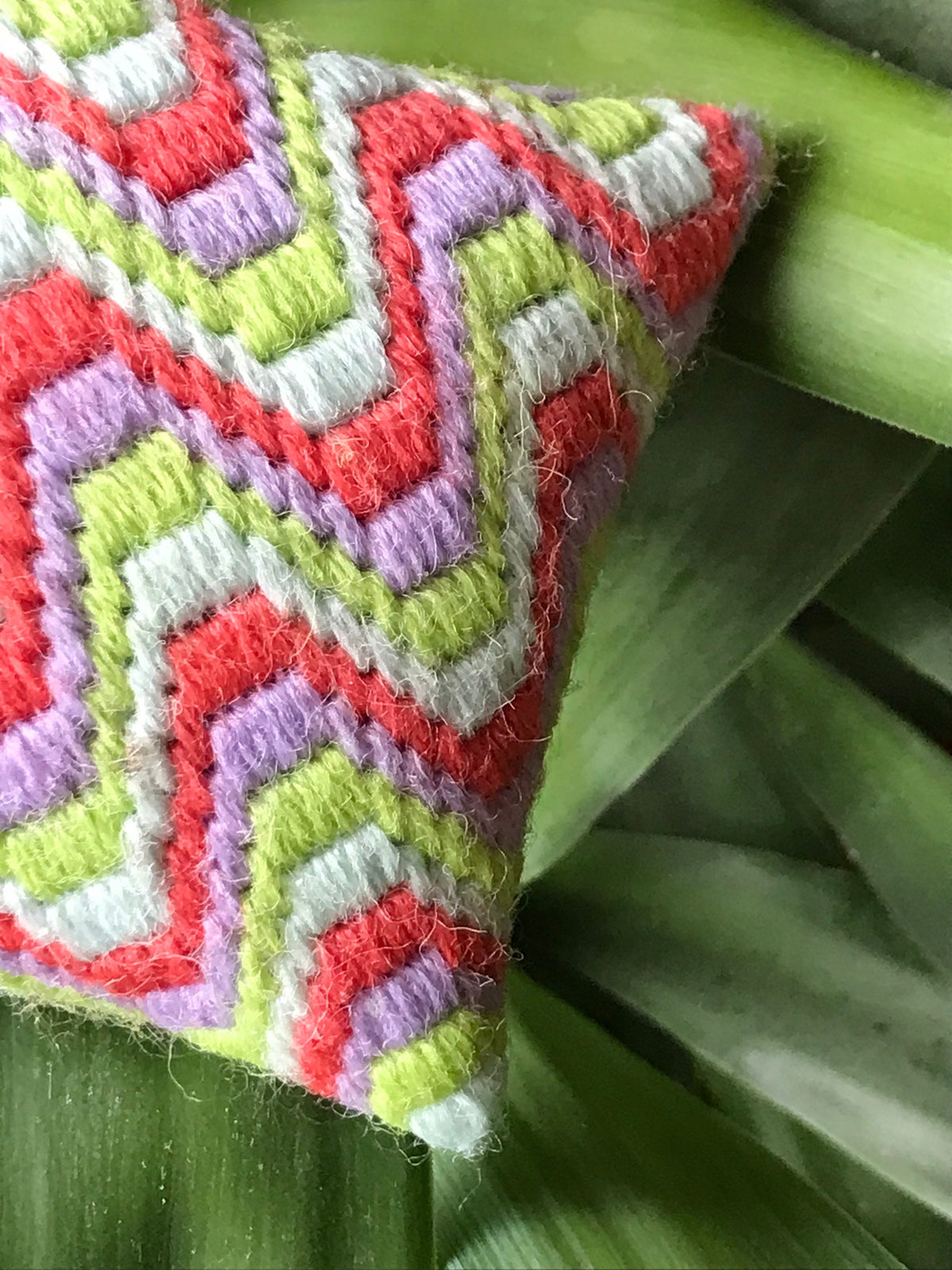 Bargello Needlepoint Pincushion Kit: Neon Wave Tapestry