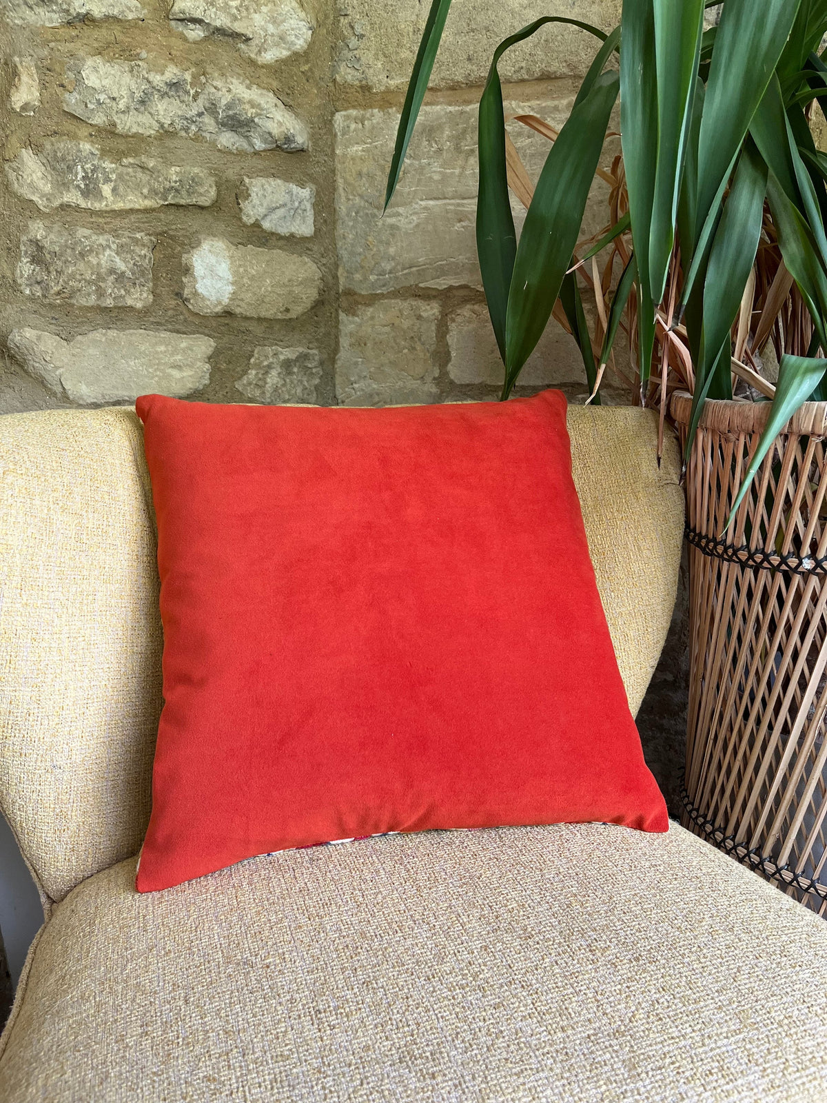Geometric Needlepoint Pillow Kit: Quilt Style, Appletons Wool, Velvet Back