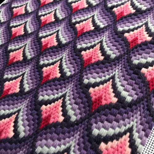 Bargello Needlepoint Cushion Kit: Appletons Wool, Velvet Backing (16")