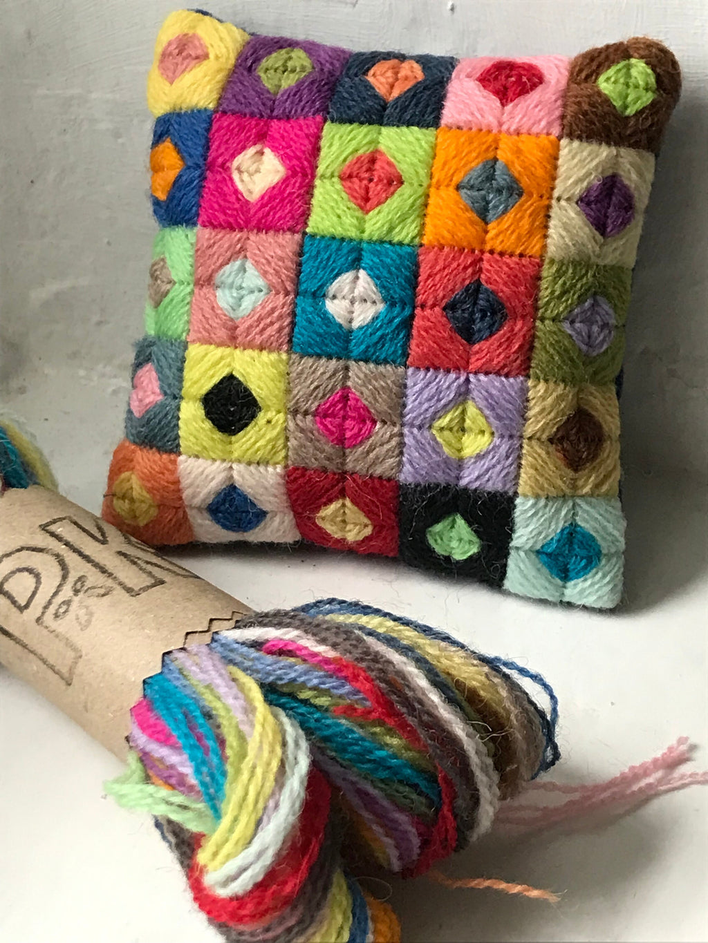 Needlepoint Pincushion Kit: Appletons Wool Tapestry, Zweigart Canvas